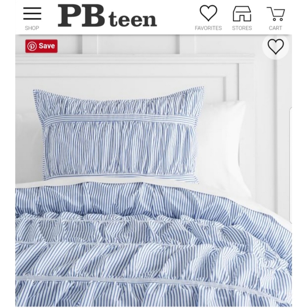 Comforter Blue and White Stripe, brand new